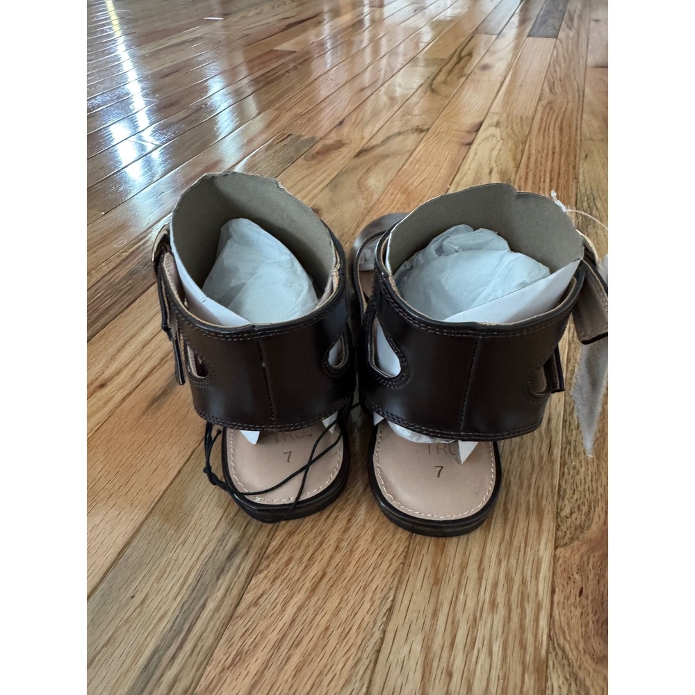 Time and Tru Womens Strappy Mary Jane Flats size 7 Brown Double Ankle Strap - Picture 3 of 7